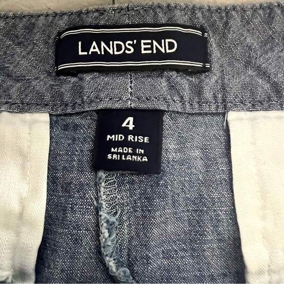 Lands End Women’s Mid-rise Evening Sky Chambray Shorts - Picture 3 of 7